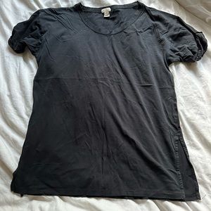 Jcrew black tee with side slits size medium